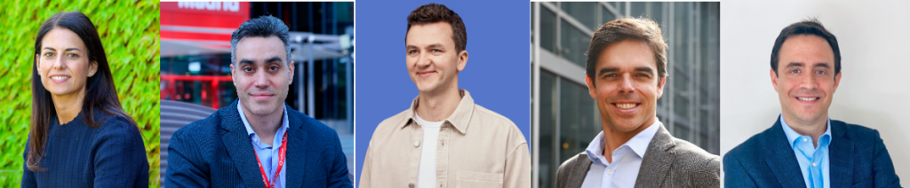 Hazel Díez (Banco Santander), Roberto Lara (Vodafone), Marijus Briedis (NordVPN), Álvaro Fernández (Sophos) et Ángel Ortiz (Cisco)