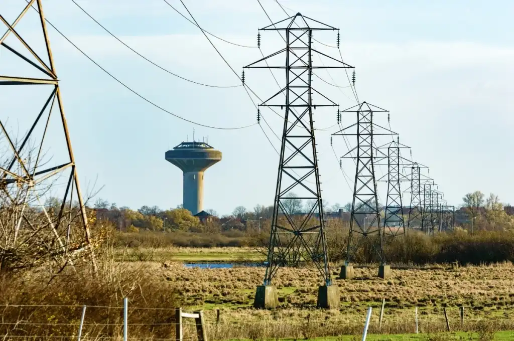 power lines water tower critical infrastructure essential security