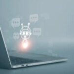 Artificial intelligence chatbot conversation assistant. Person using online customer contact service ai chatbot automated application support and CRM software technology