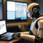 Robot, Office, Laptop