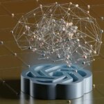 Computer-generated image of a neural network brain