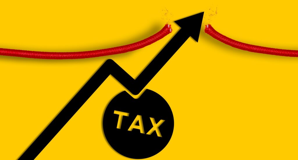 A picture representing a rising tax rate