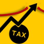 A picture representing a rising tax rate