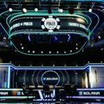A picture of the Solana logo on the WSOP Final Table stage