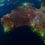An image of Australia taken from space.