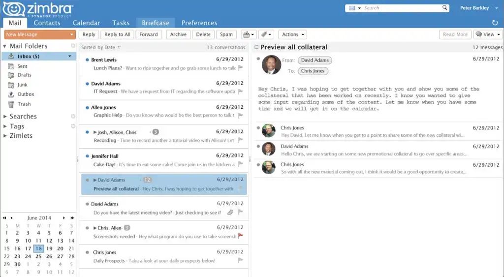 Zimbra email client