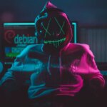 Black hat hacker that working from deep dark web from cyberpunk world.
