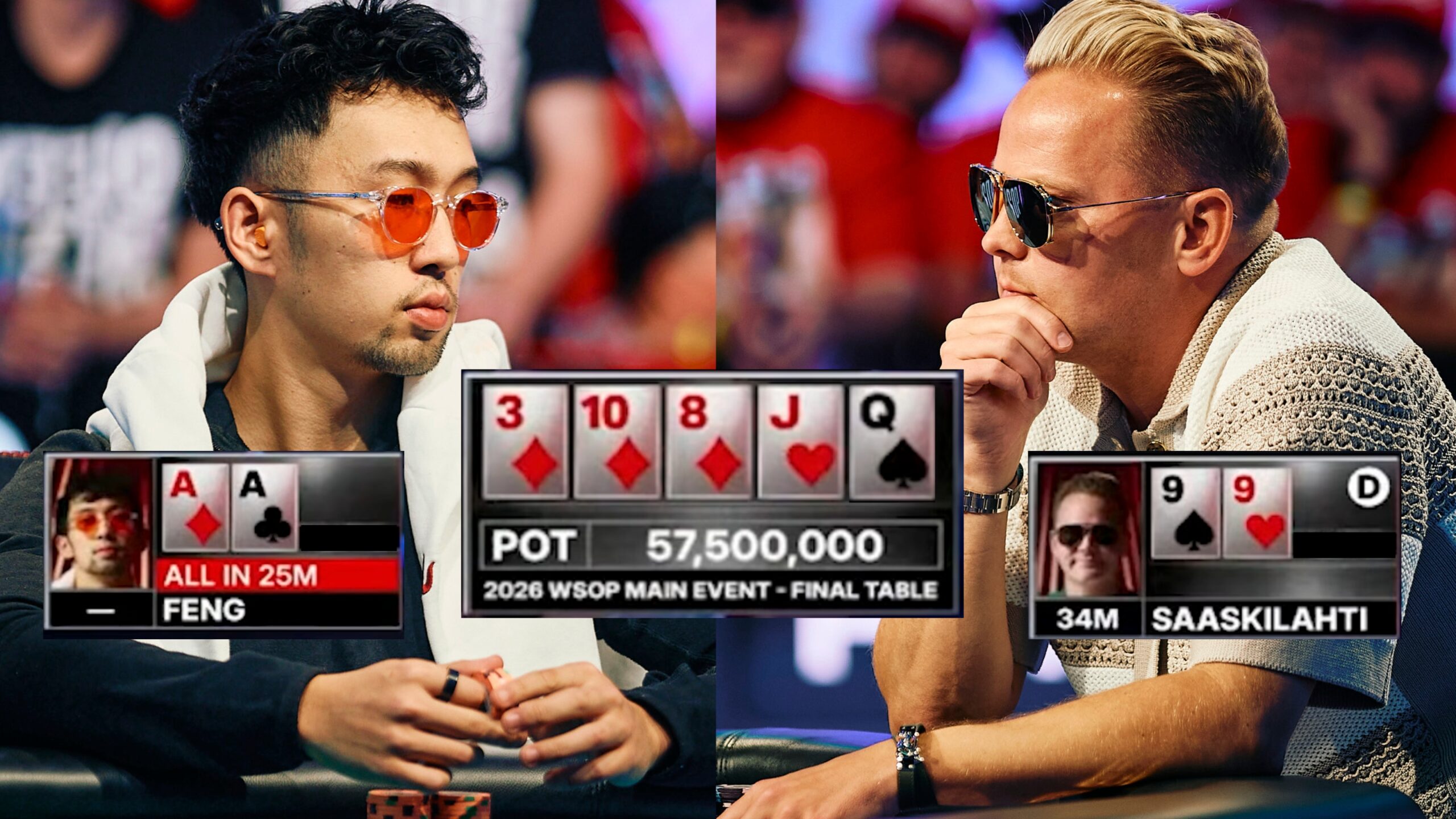 Bad Beat : Pocket Aces craqué lors de la table finale du Main Event des WSOP