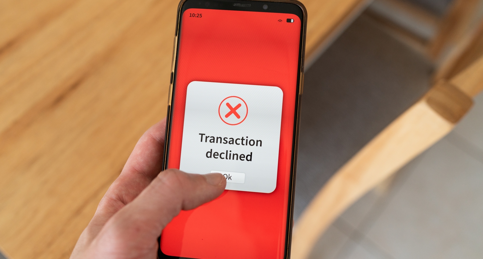 An image of a declined transaction