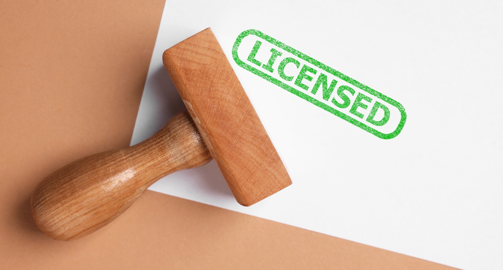 A picture of a "licensed" stamp