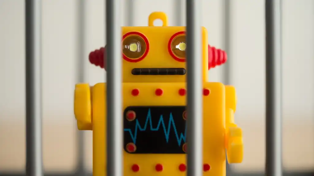 image of AI robot in detention