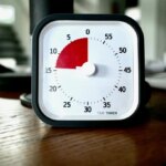 black and white analog timer gauge