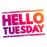 Hello Tuesday text stamp, concept background