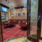 A picture of the high-stakes poker area at the Bellagio
