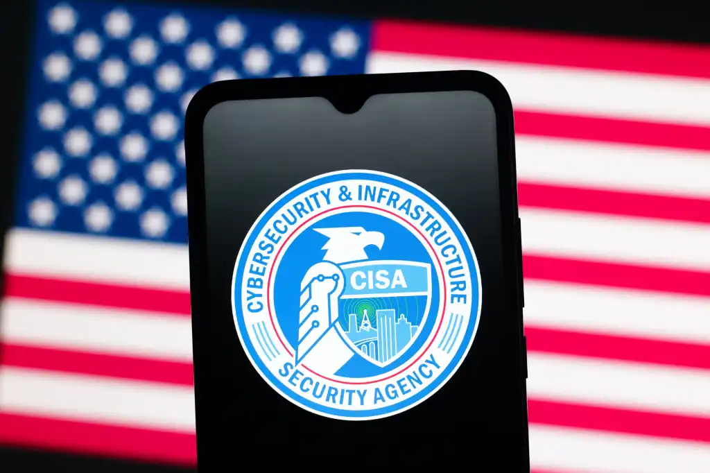The United States Cybersecurity and Infrastructure Security Agency (CISA) logo is seen displayed on a smartphone screen. October 13, 2025, United States