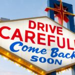 A picture of the exit side of the "Welcome to Las Vegas" sign