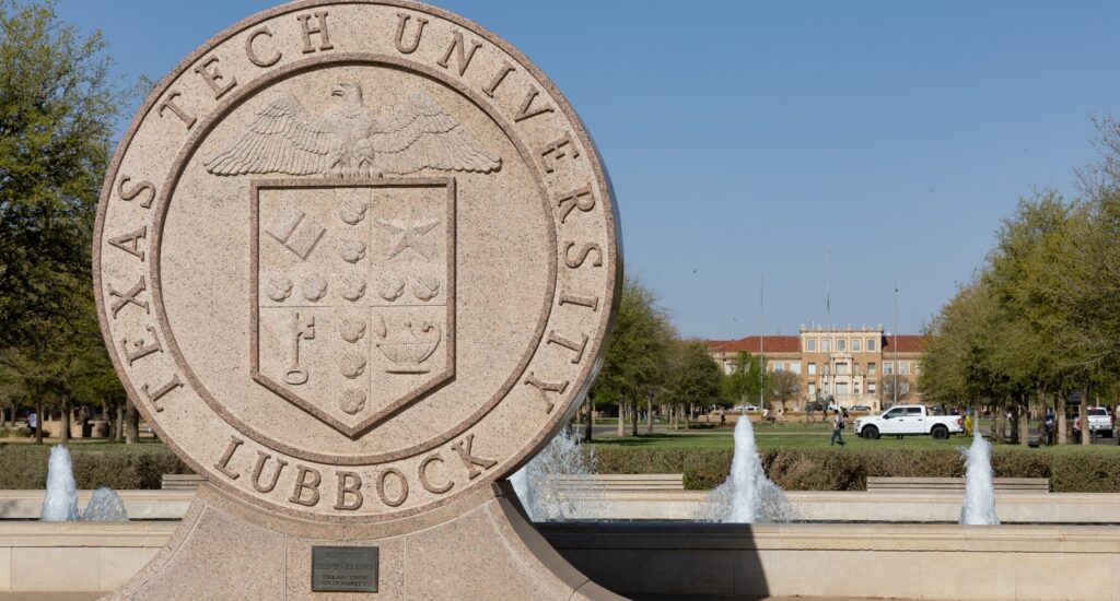 A picture of a sign for Texas Tech University
