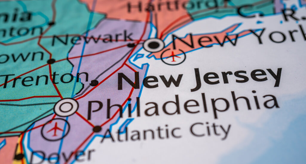 A map of New Jersey