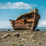 Abandoned boat  >  Janie Seddon Shipwreck, Motueka, New Zealand