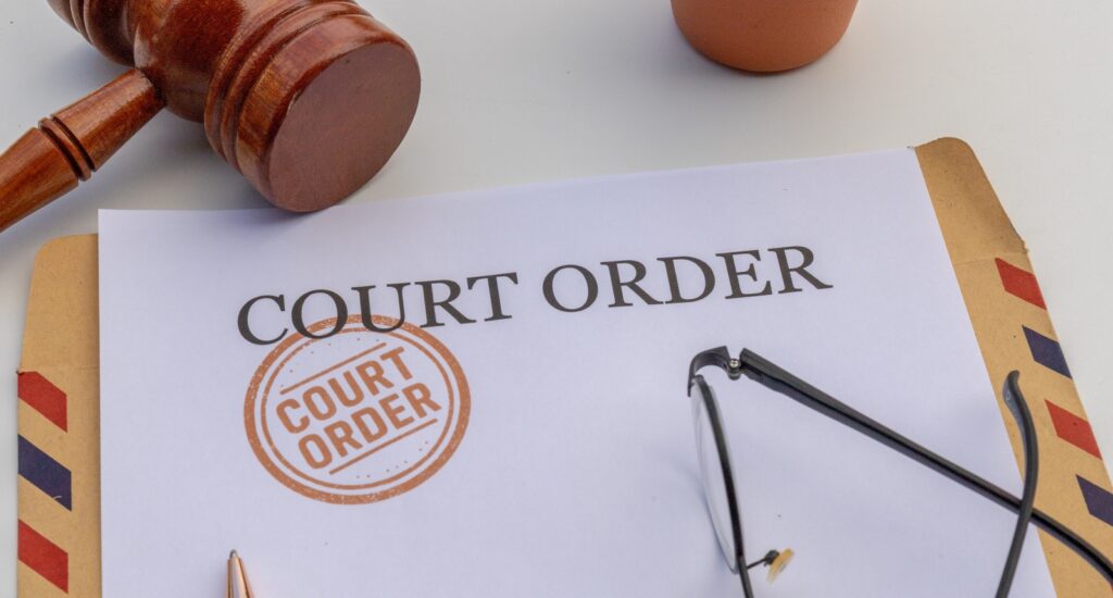A picture of a court order