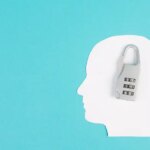 shutterstock 2160537939 Silhouette of a head with a lock, lockout from computer cloud, safety concept, mental health, protection of thoughts