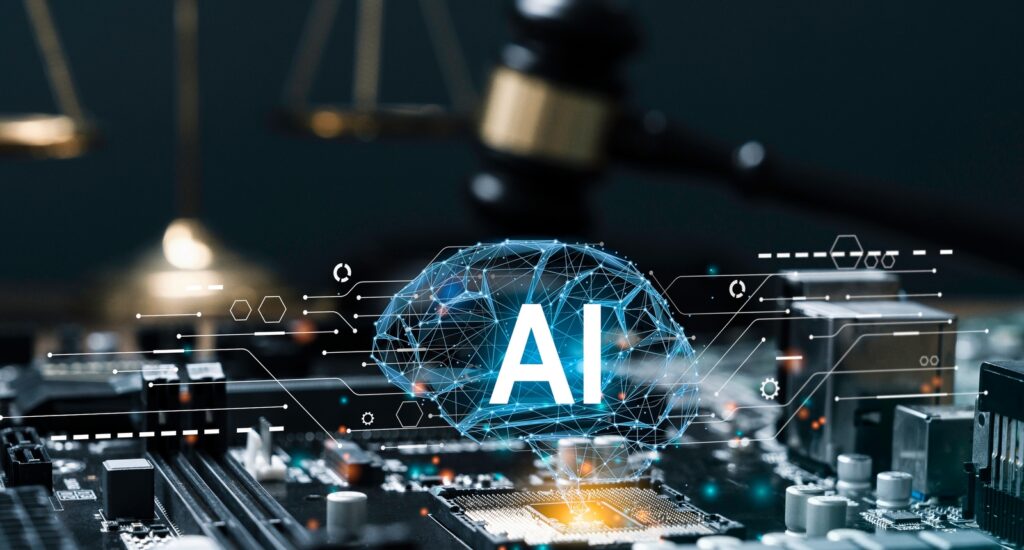 A picture of an AI computer software with a judge