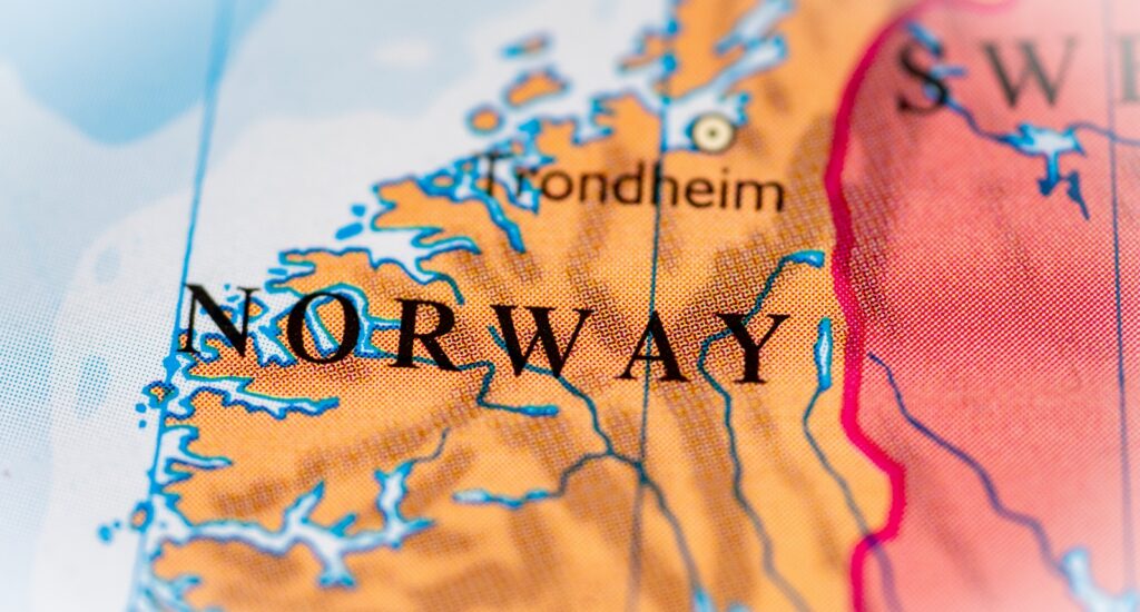 An image of a map of Norway