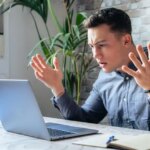 Man, frustrated, Computer