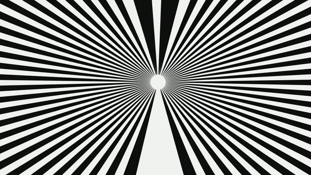 Black and white radiating lines with a central white oval