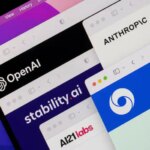 OpenAI, Stability AI, AI21 Labs, Anthropic, and Deepmind logos on their websites